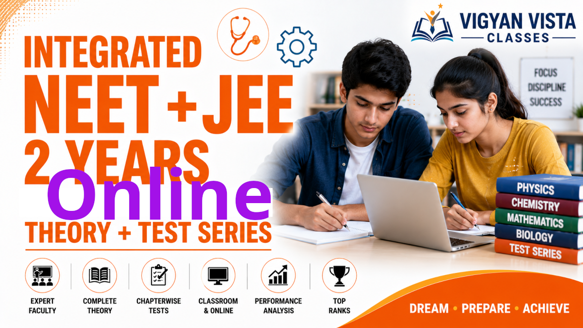 2 Year Integrated NEET+JEE, 11+12 combined admission- Online / Offline Classroom + Board Support Theory