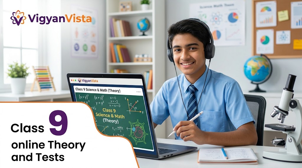 1 Year Online Theory + Tests class 9 science subjects