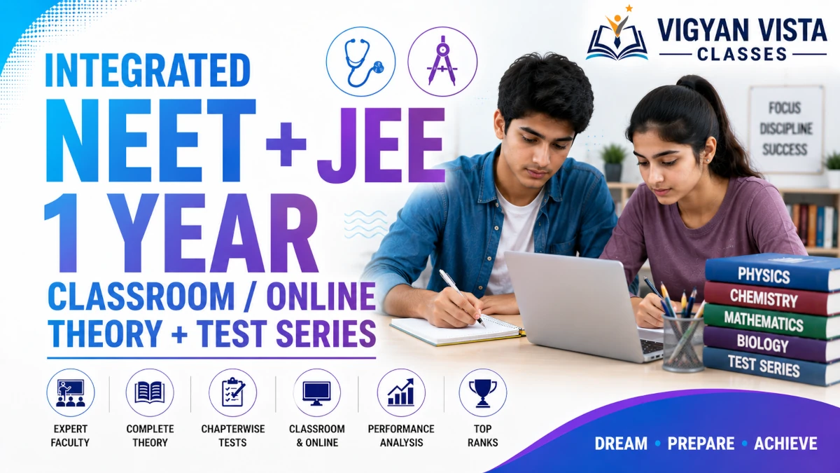 1 Year Integrated NEET+JEE, 11+12 combined admission- Online / Offline Classroom + Board Support Theory