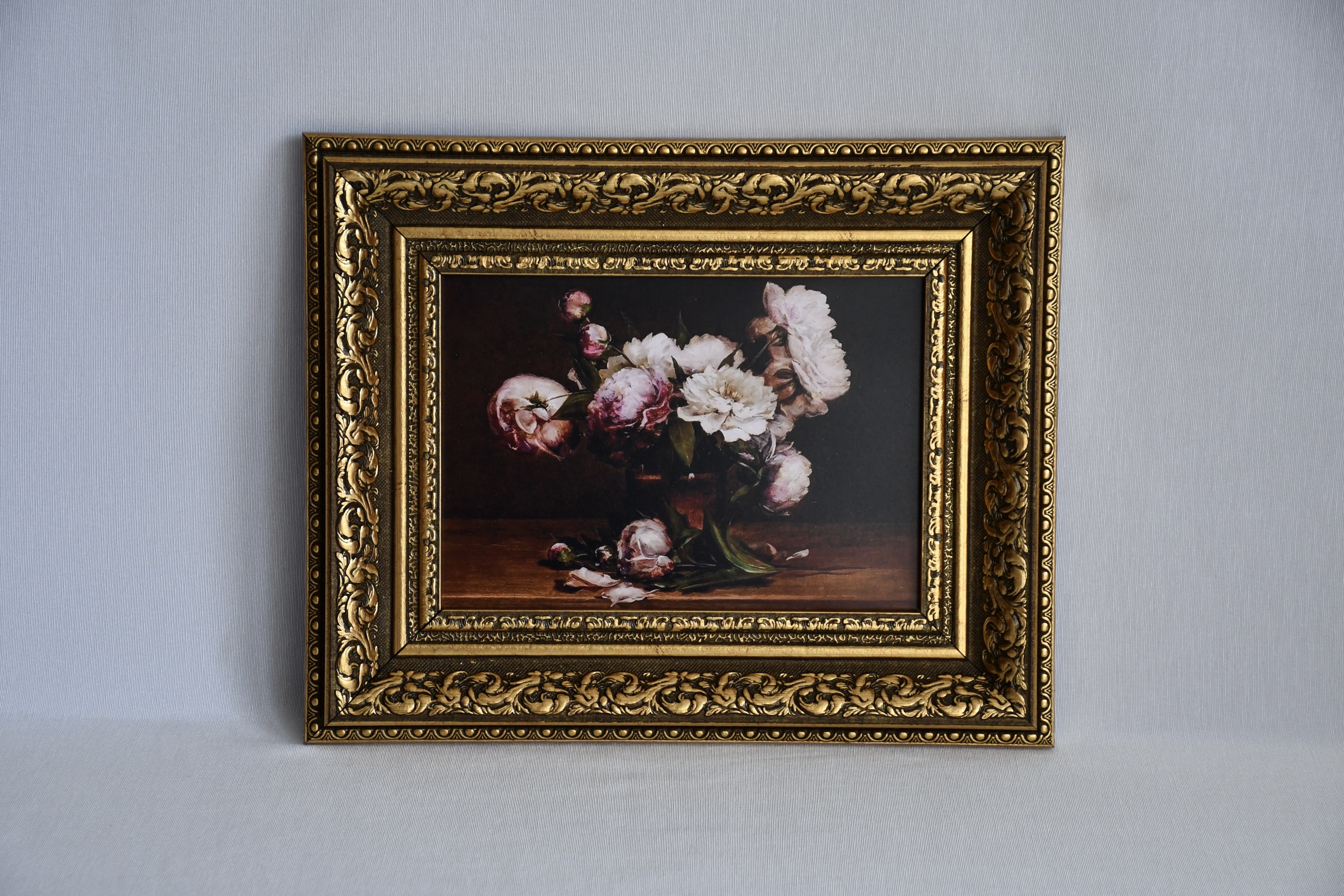 Peony Elegance Vintage Çerçeveli Tablo