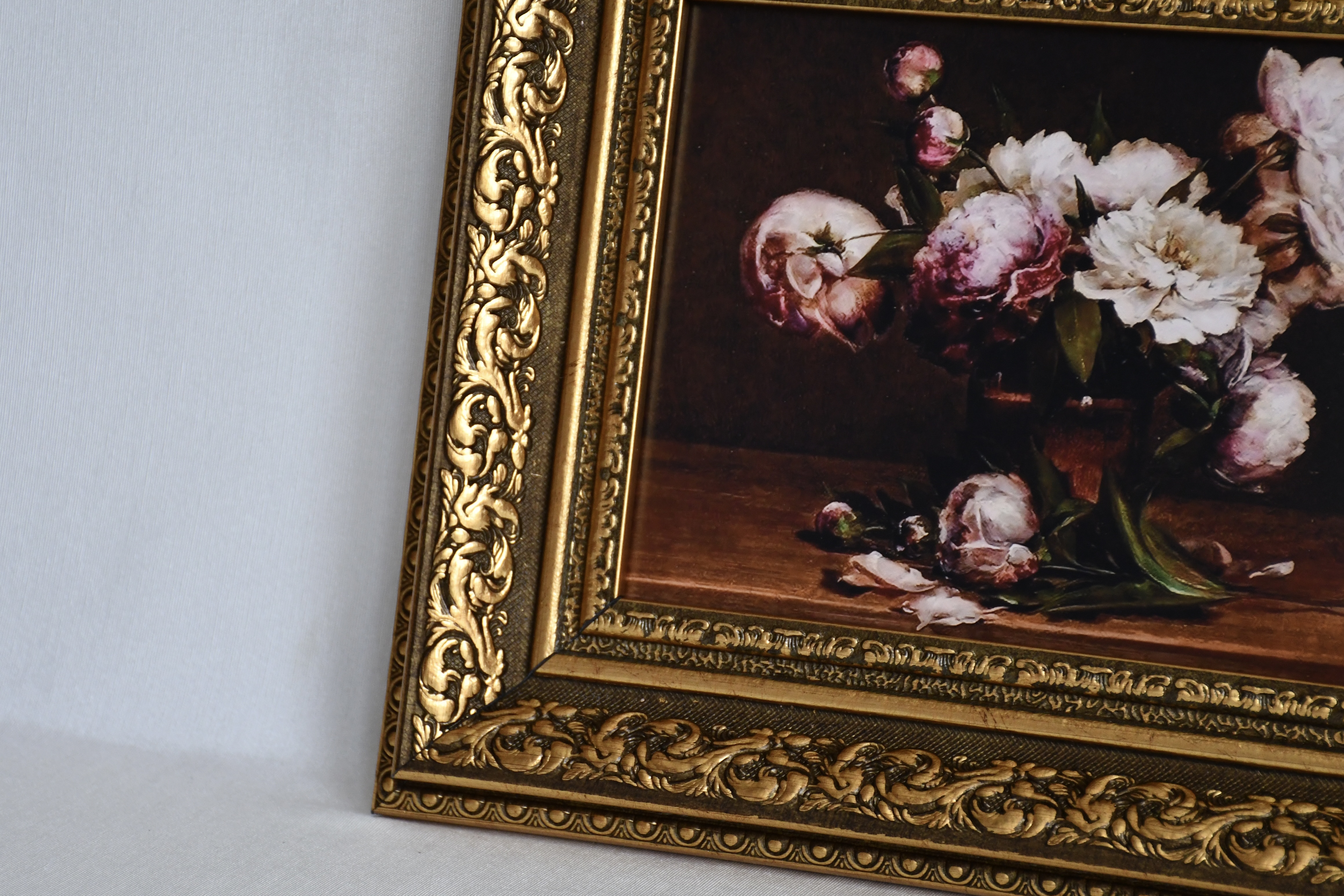 Peony Elegance Vintage Çerçeveli Tablo