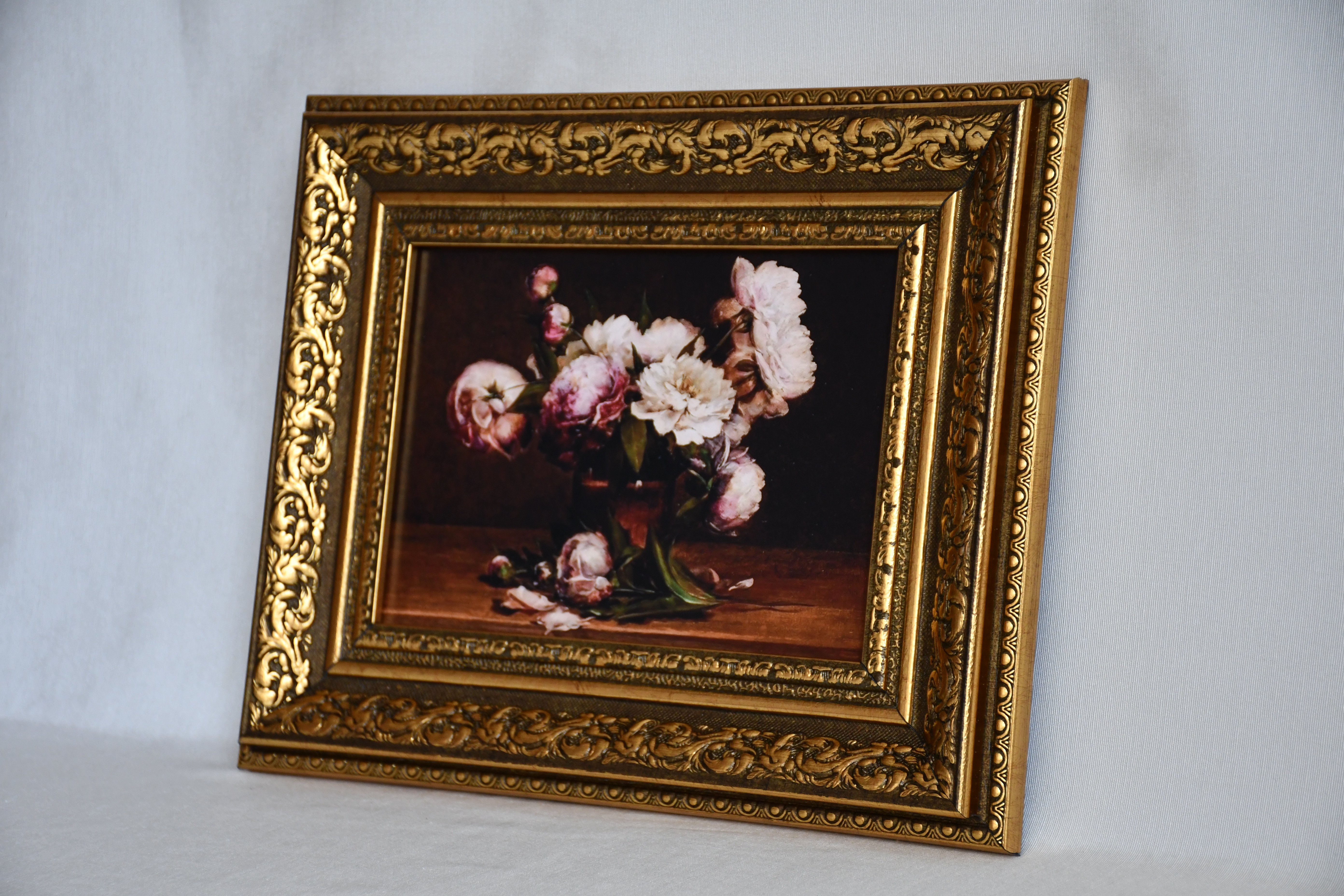 Peony Elegance Vintage Çerçeveli Tablo