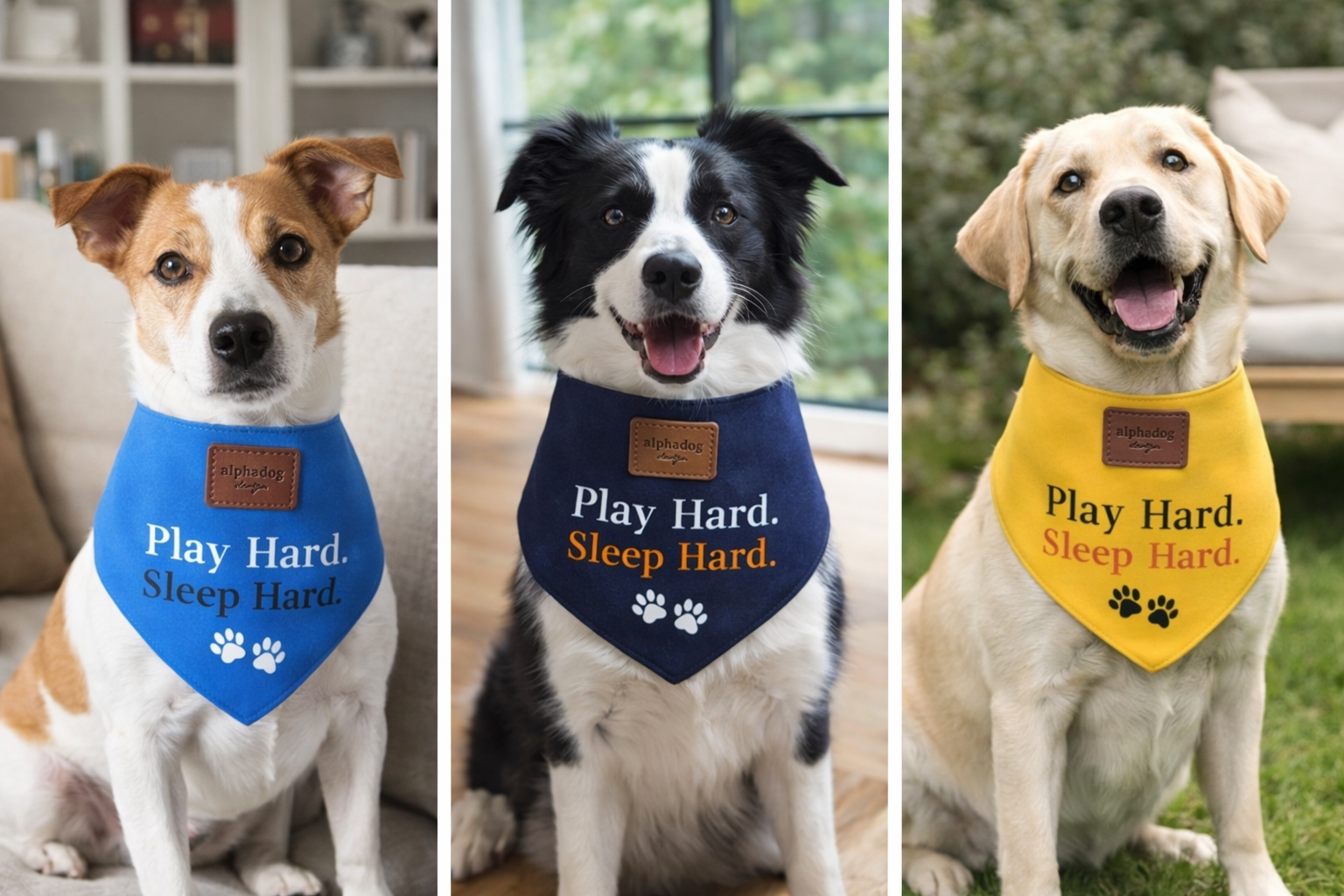 Play Hard. Sleep Hard. Dog Bandana