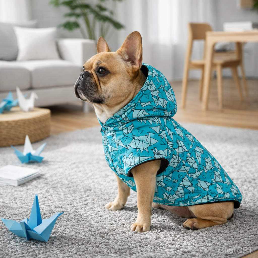 Origami Print Dog Hoodie