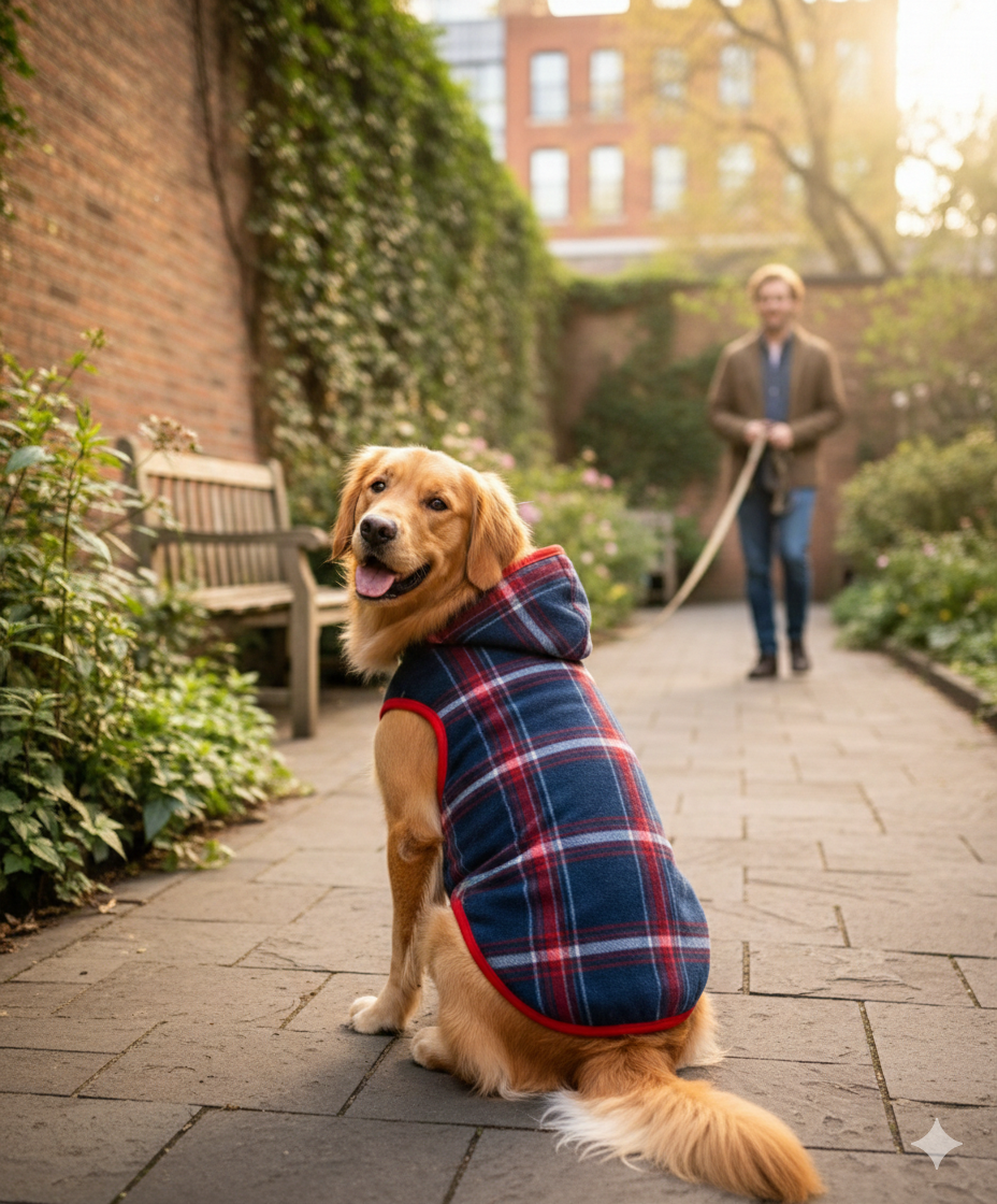 Plaid Hooded Dog Jacket