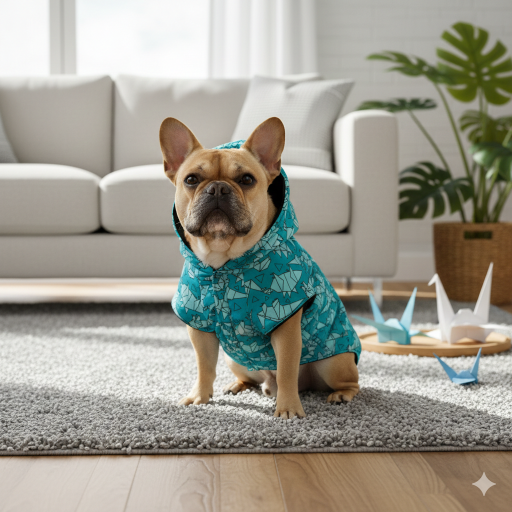 Origami Print Dog Hoodie