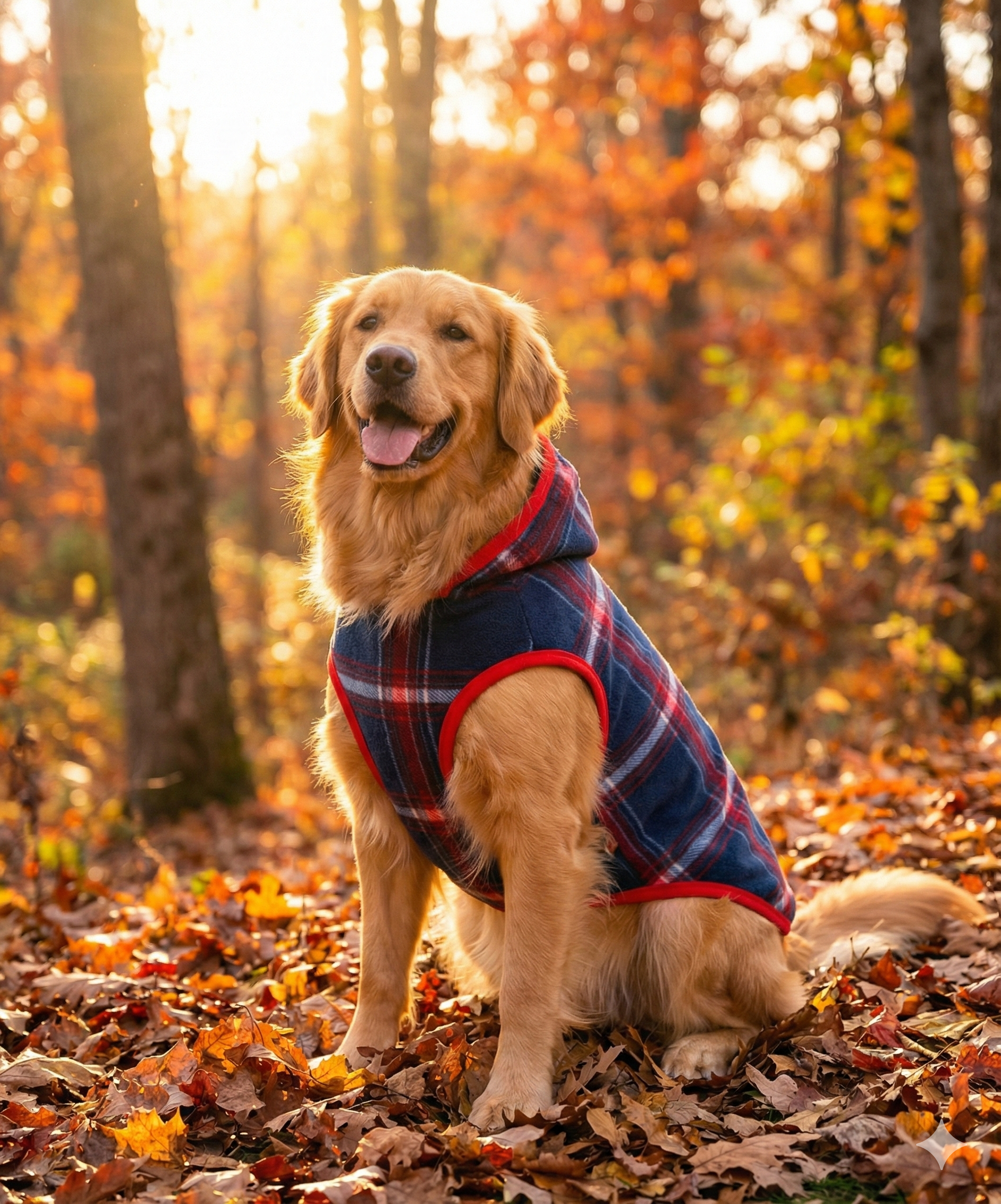 Plaid Hooded Dog Jacket