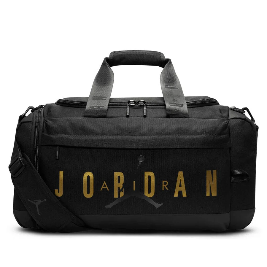 Nk Air Jordan Velocity Duffle Bag - Black & Golden 22 Inches