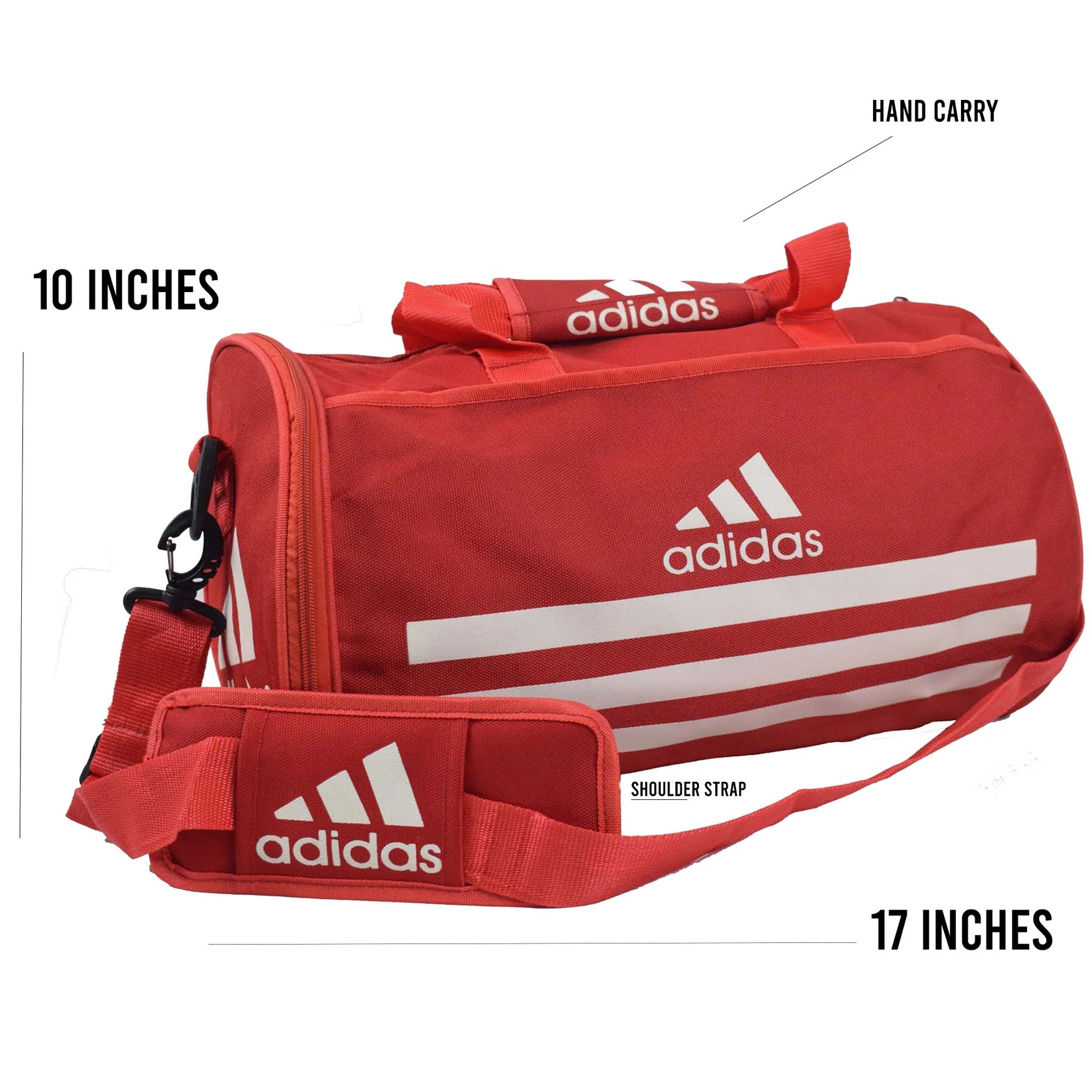 Ads Duffle bag With Shoe Compartment Red & Black - 18 inches