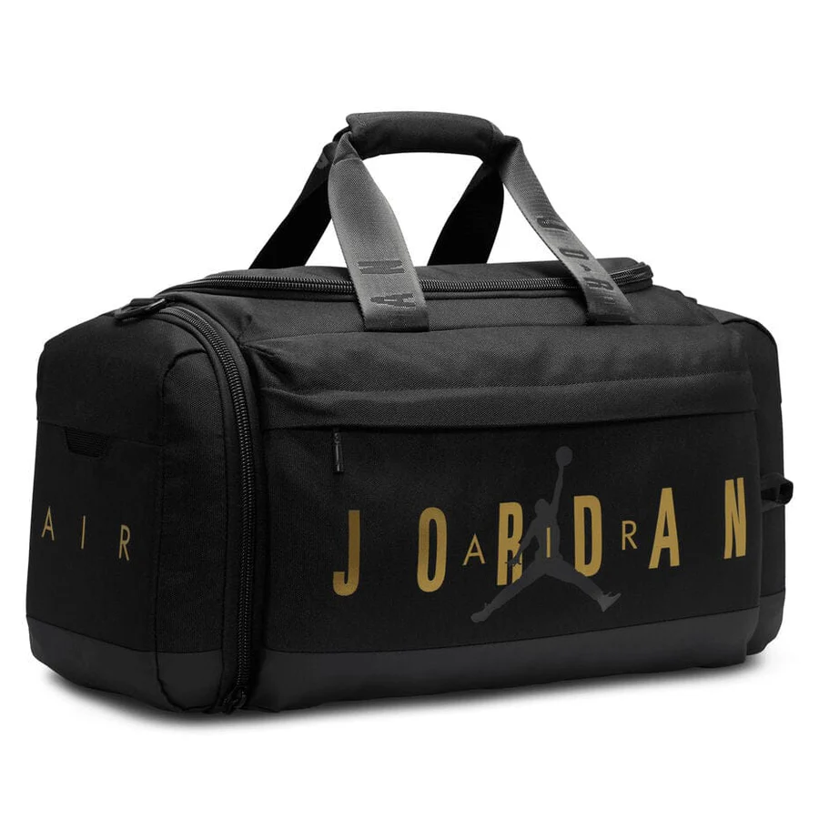 Nk Air Jordan Velocity Duffle Bag - Black & Golden 22 Inches