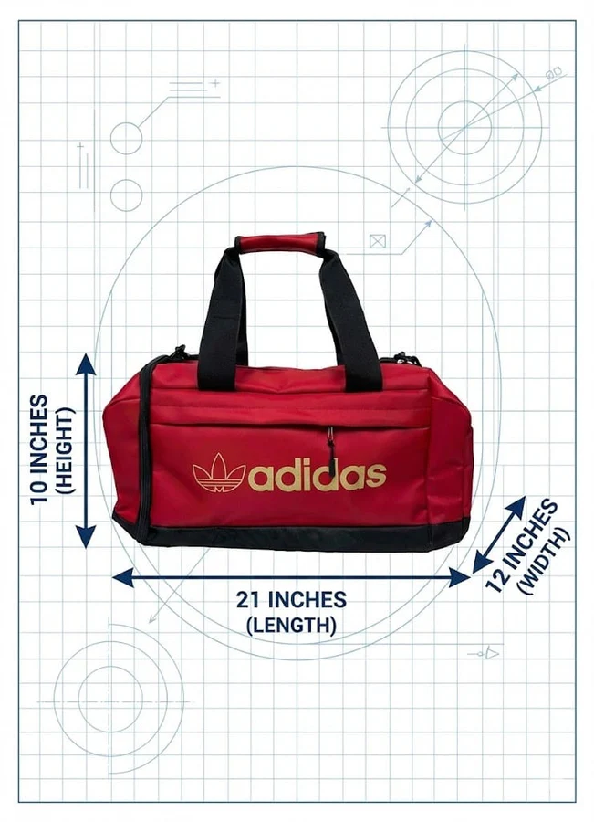 Adidas Red Sports Duffle Bag