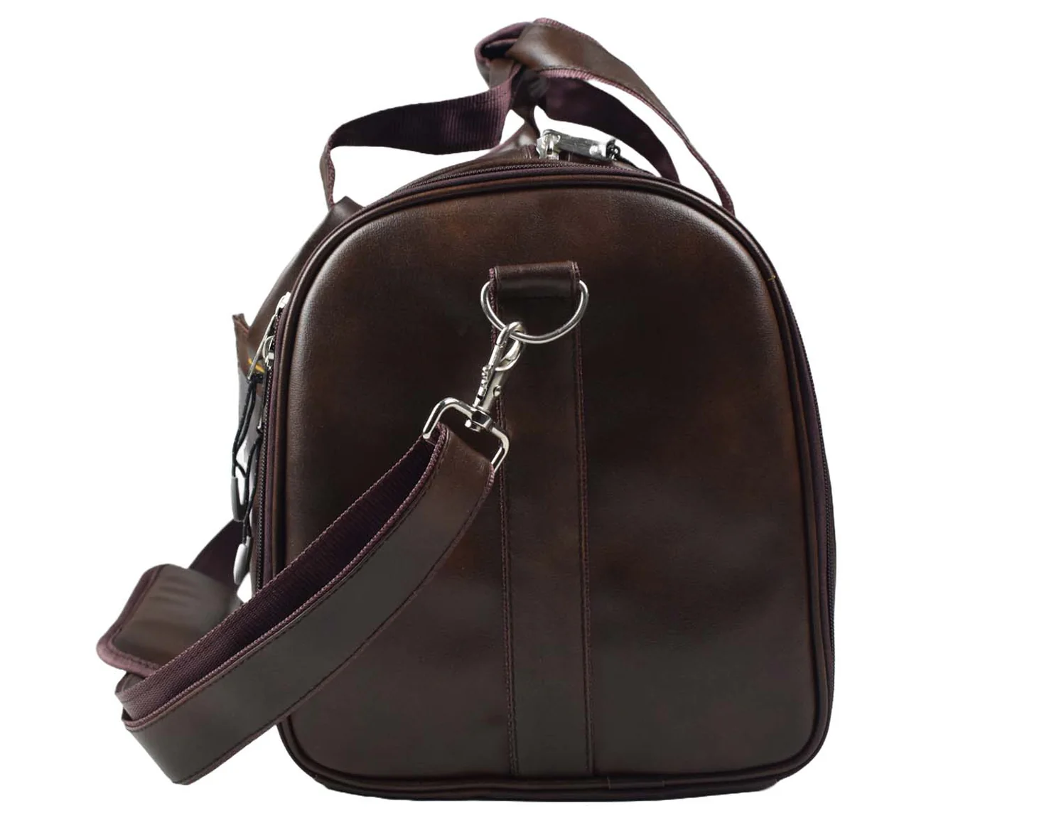 Tango Leather Duffle Bag With Shoe Compartment - Dark Brown
