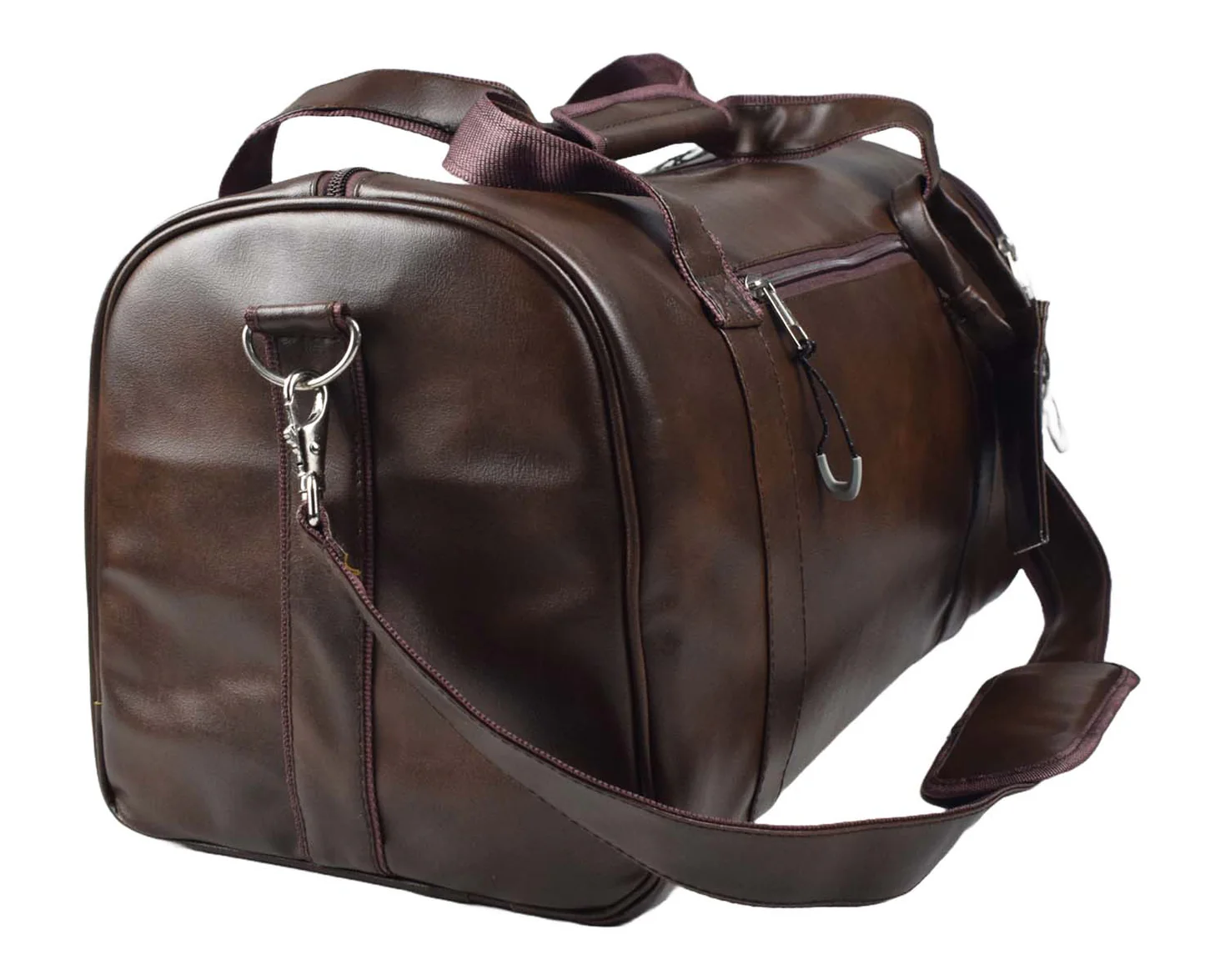 Tango Leather Duffle Bag With Shoe Compartment - Dark Brown