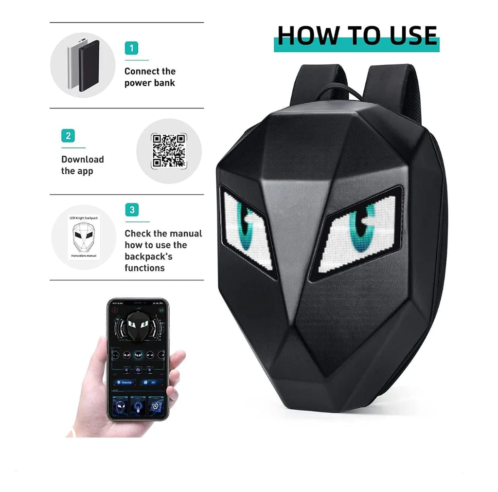 LED Display Backpack Smart Pixel Screen Bag | App Control LED Backpack for Travel School College
