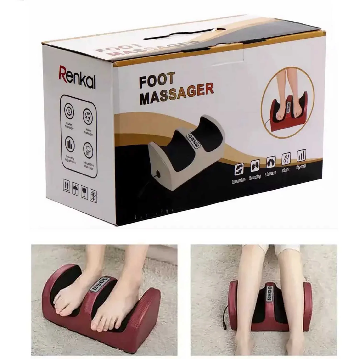 Renkai Heat Foot Massager - Black