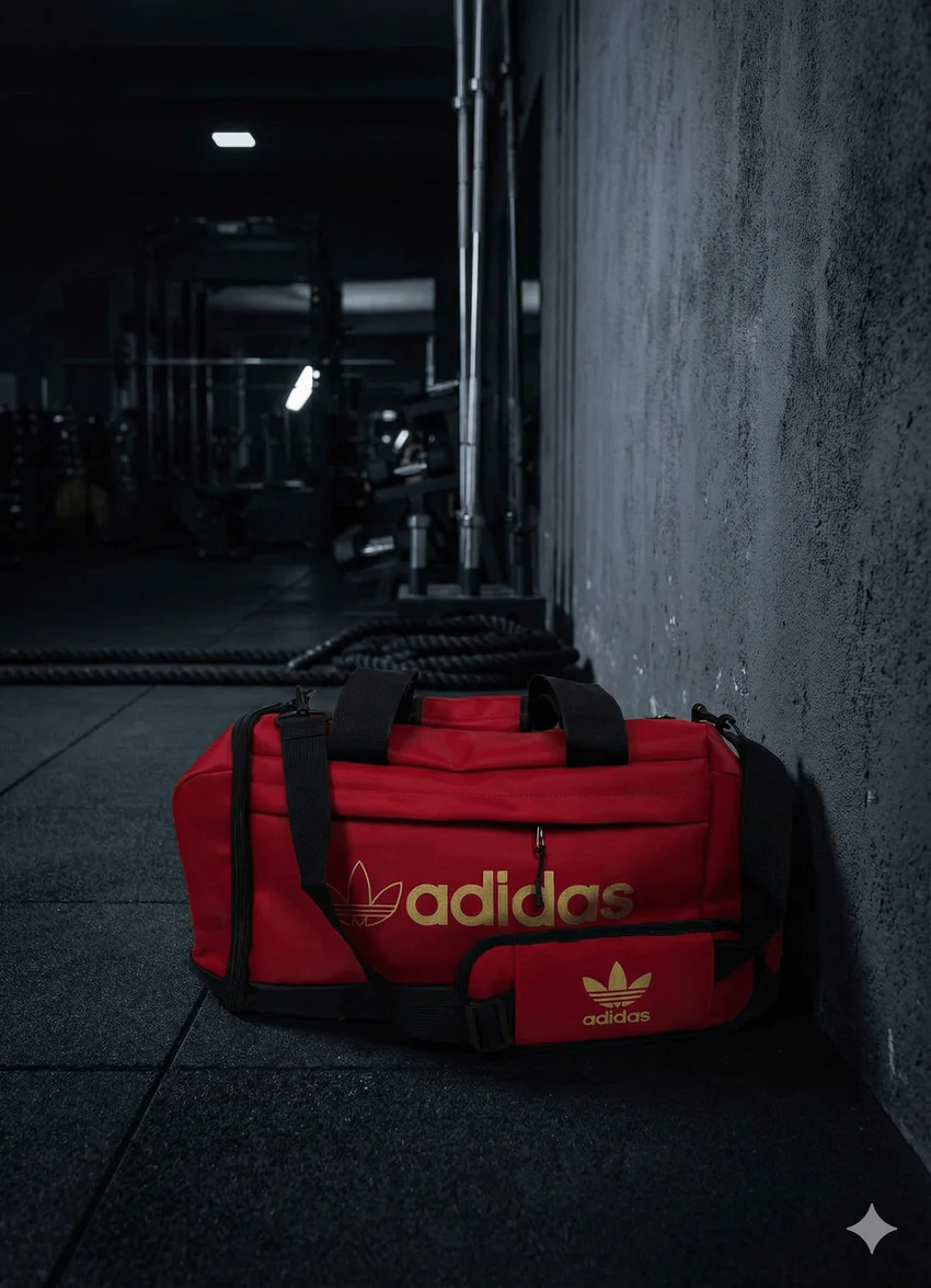 Adidas Red Sports Duffle Bag