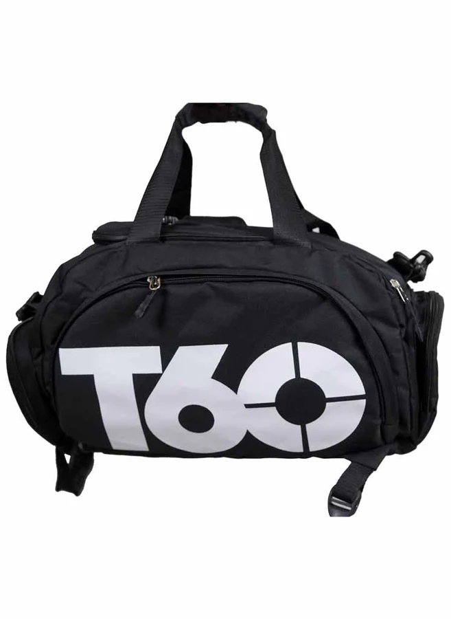 T60 Backpack 2 in 1 Bag with Shoe Compartment - Black
