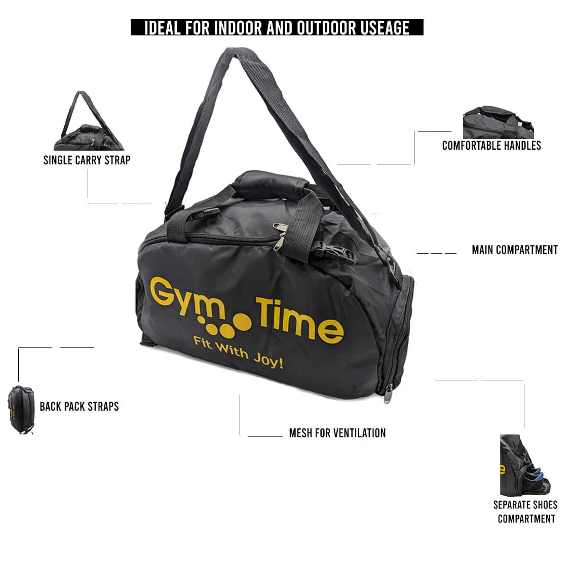 T90 Style 2 in 1 Sports and Travel Bag With Shoe Compartment 