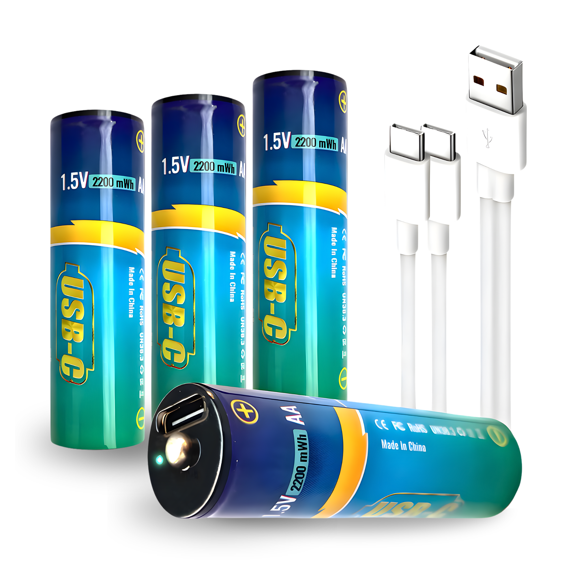 USB-C Rechargeable AA Batteries