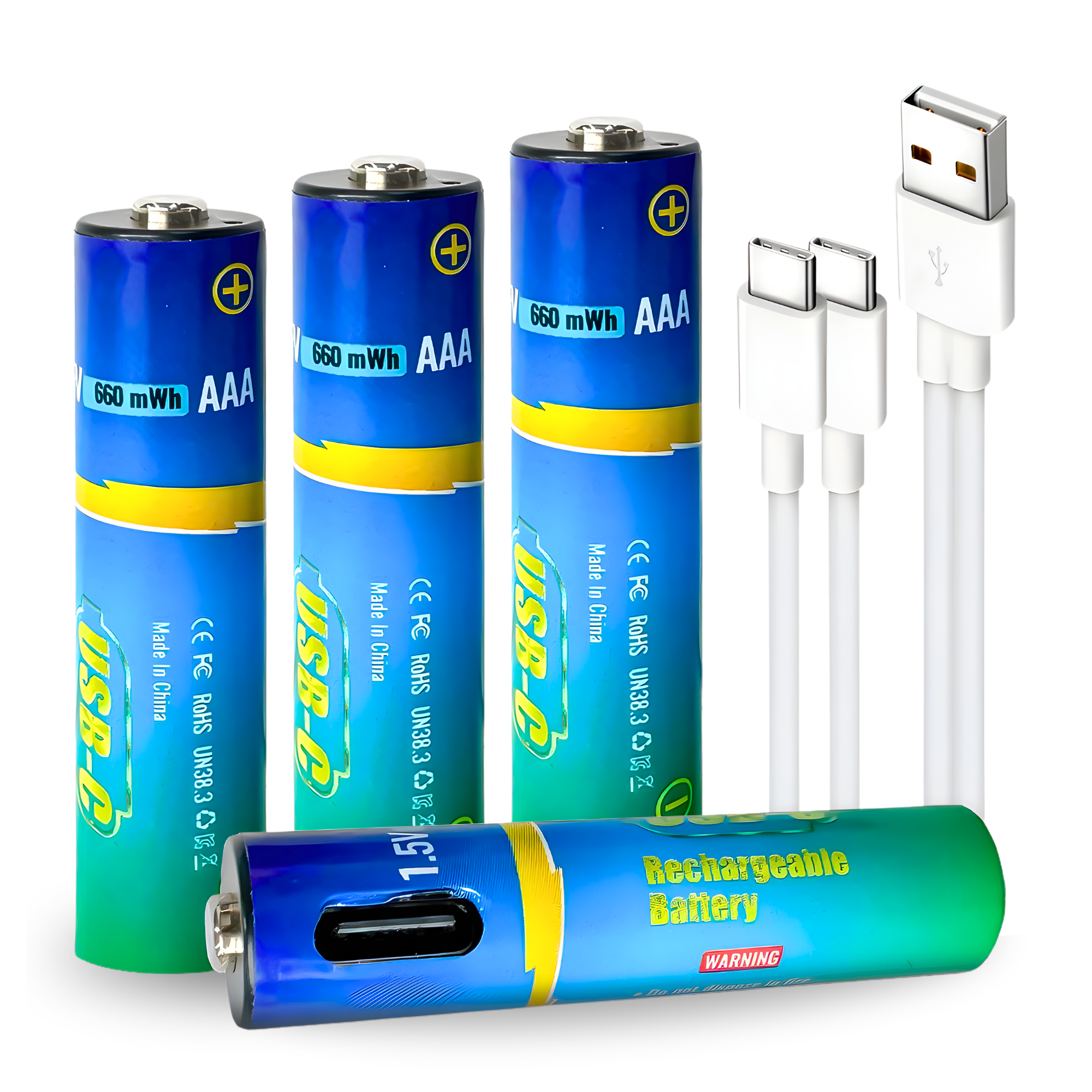 USB-C Rechargeable AAA Batteries 