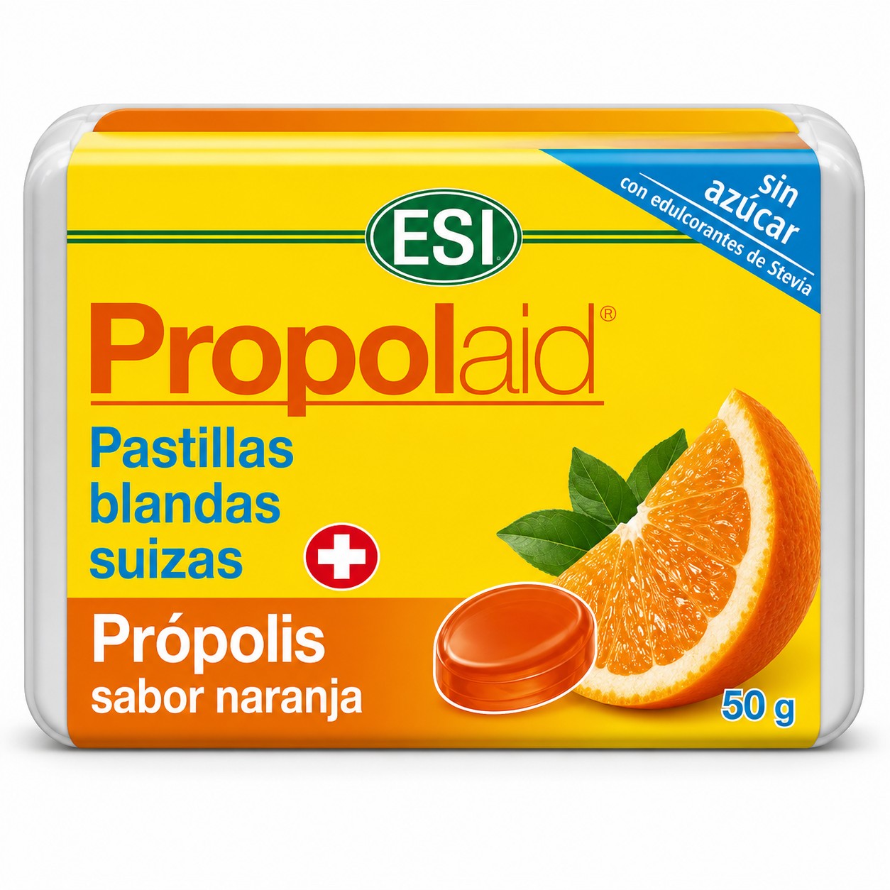Pastillas blandas suizas sabor naranja 50 gramos de ESI