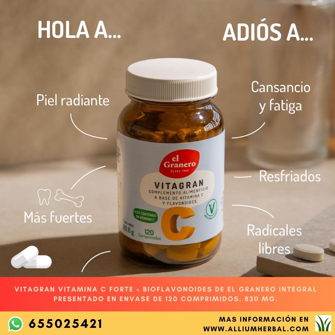 Vitagran C + Bioflavonoides 120 comprimidos de El Granero Integral