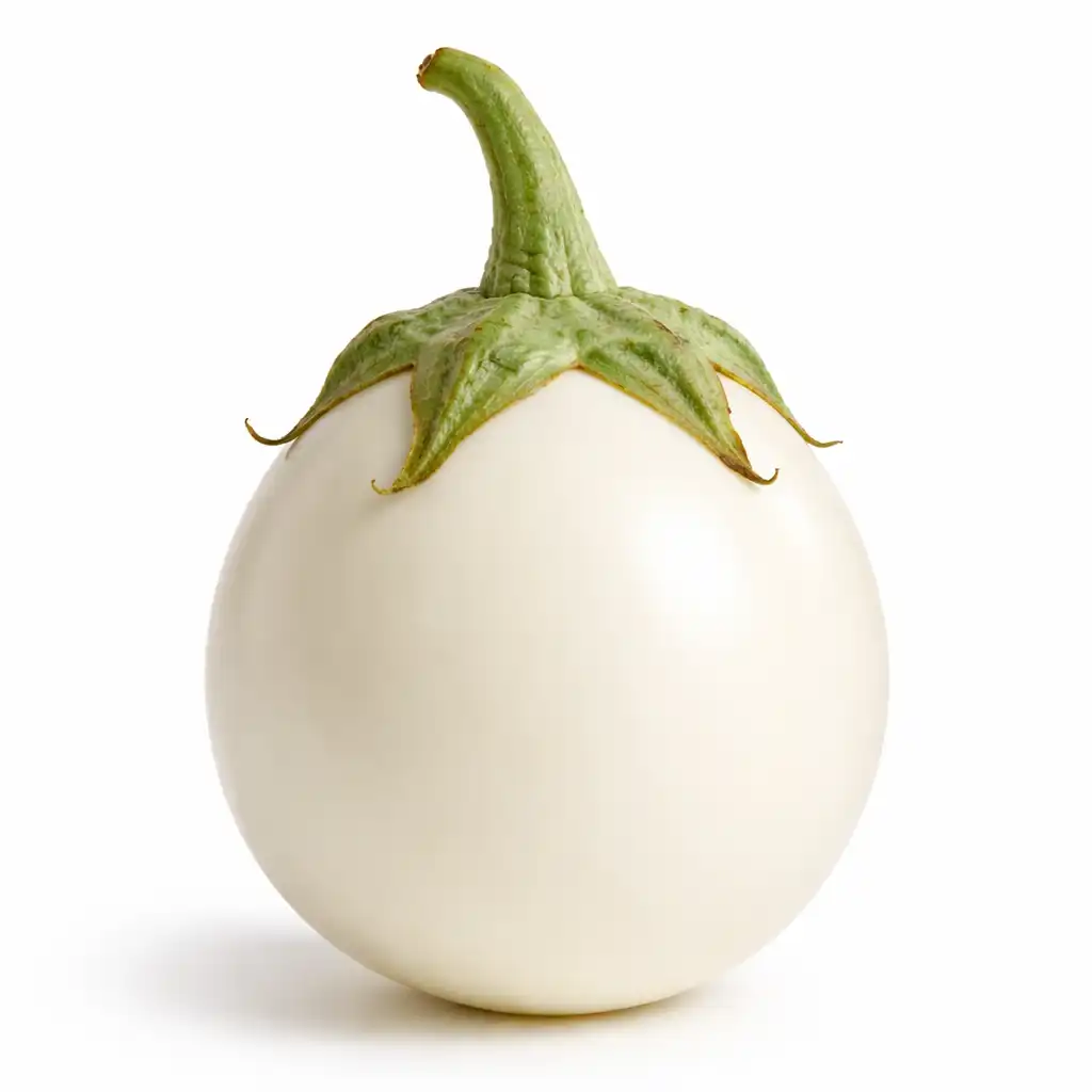 White Round Egg Plant - வெள்ளை உருண்டை கத்தரிக்காய் 