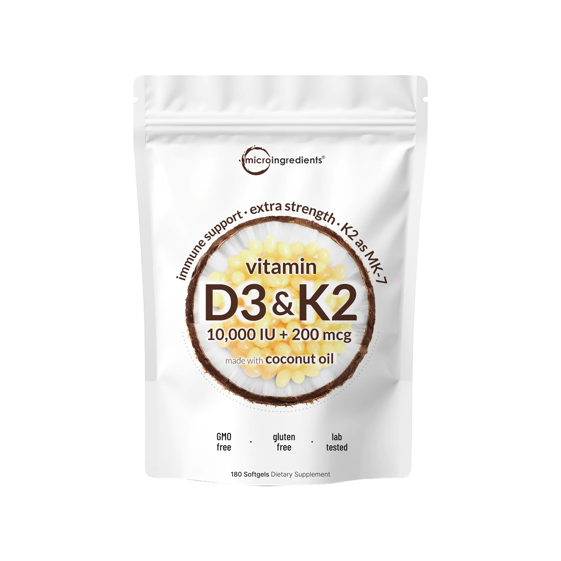 Vitamin D3 & K2, 300 Softgels, Micro Ingredients