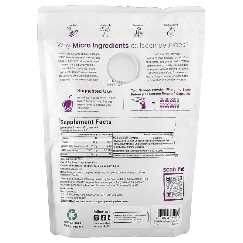 Multi Collagen Peptides, Unflavored 453gr