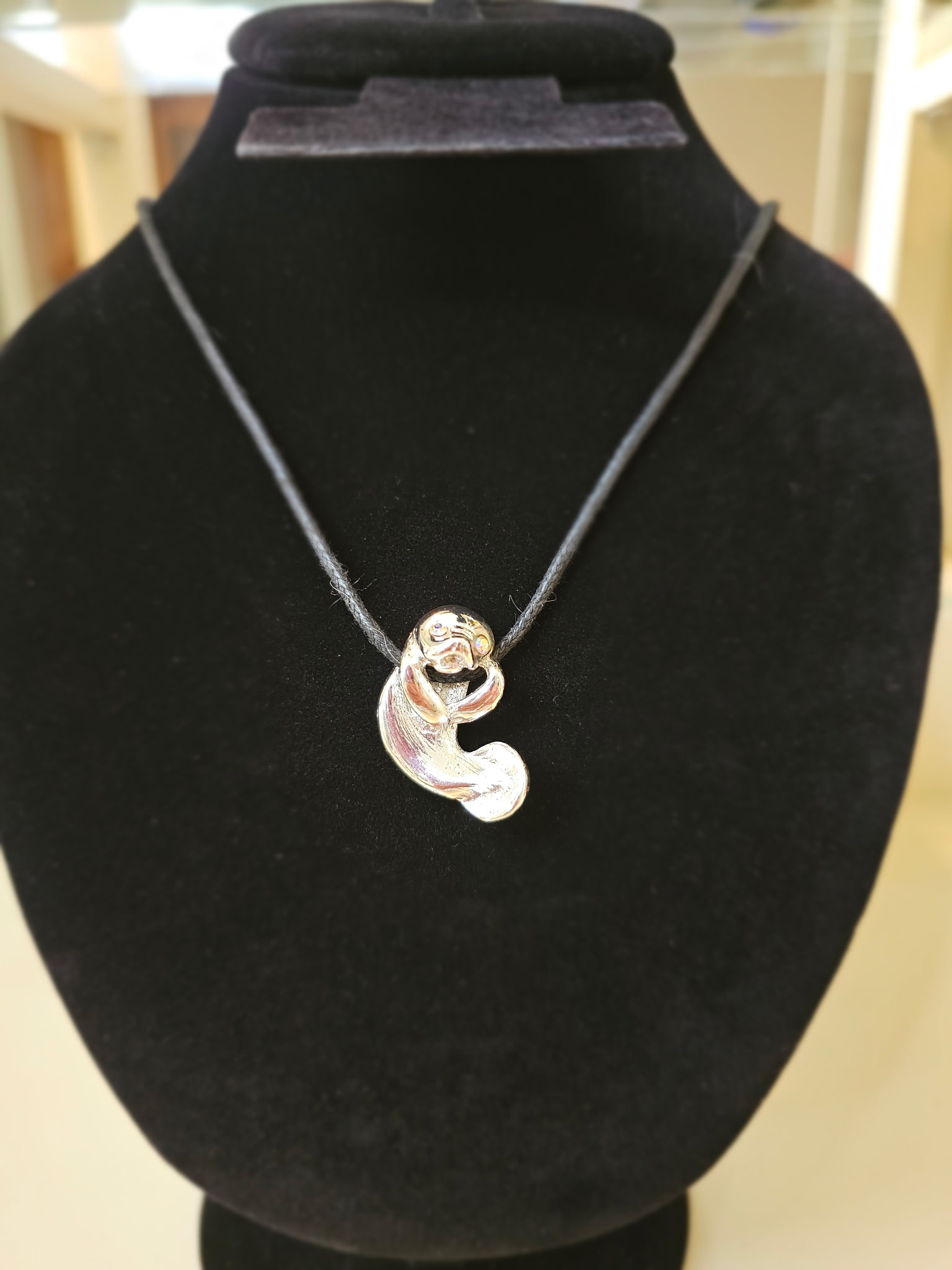 Silver Sea Cow Pendant Necklace
