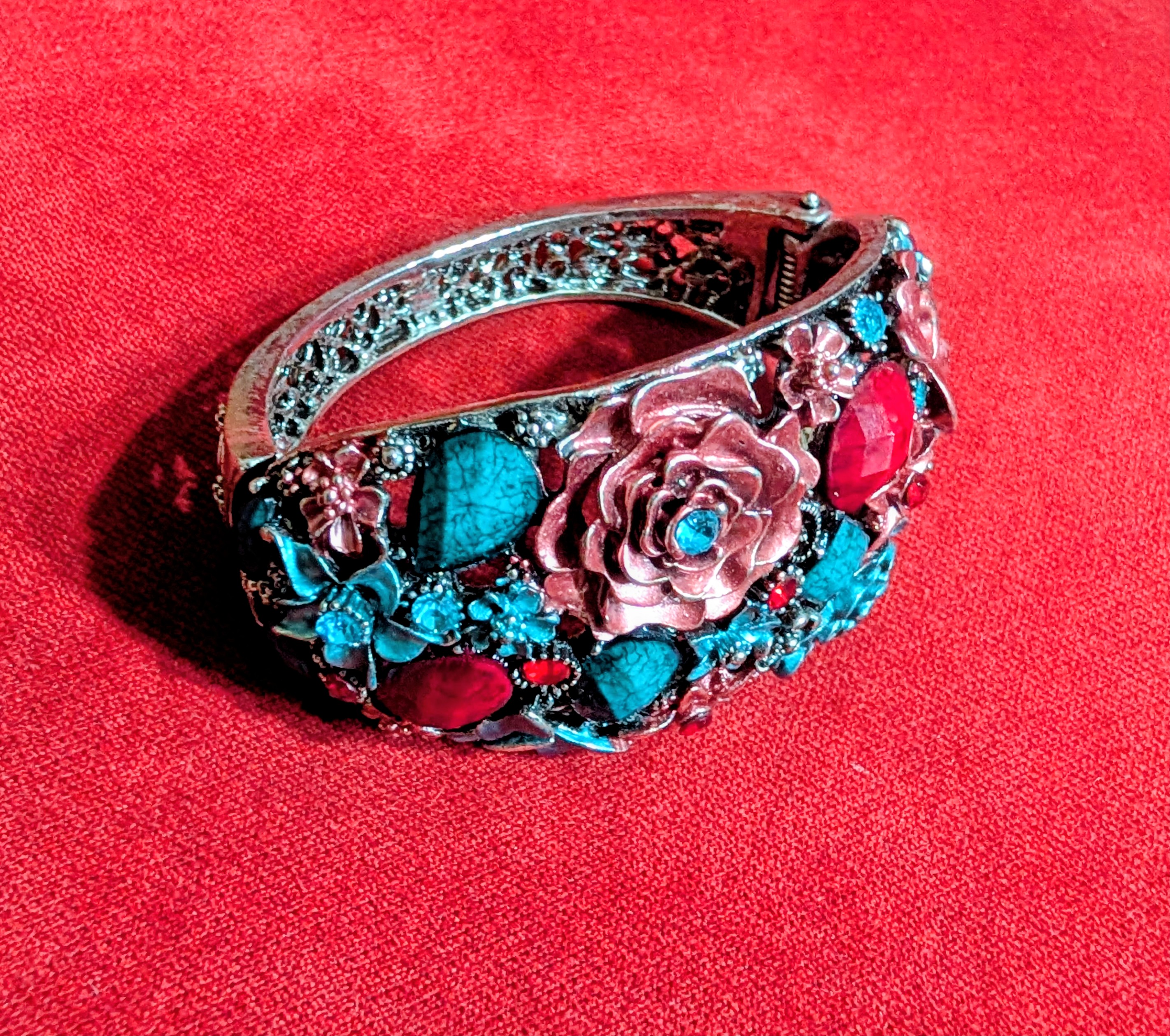 Vintage Floral Gemstone Bracelet-Mother's Day Bangles Collection
