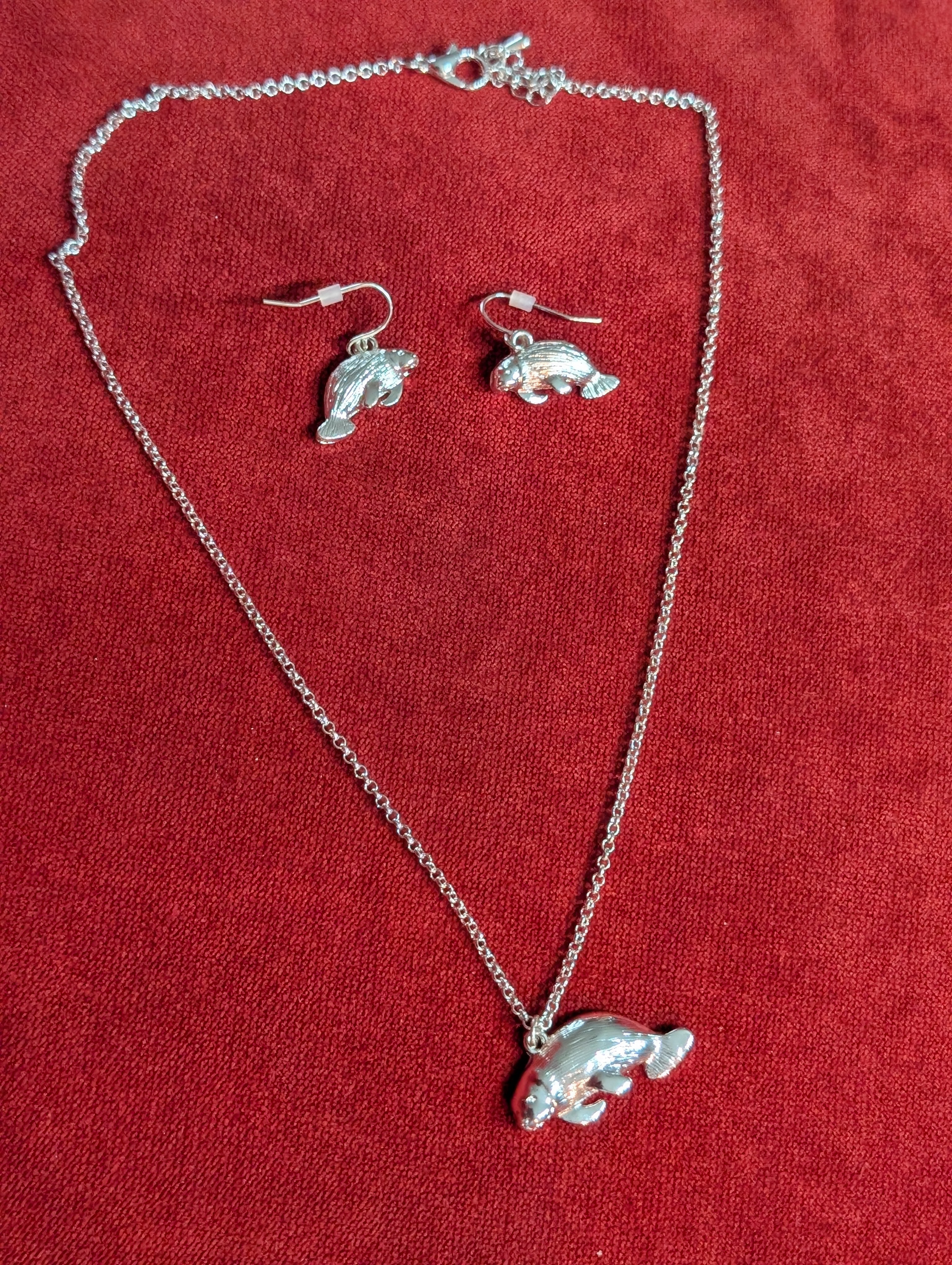 Manatee Pendant Jewelry Set