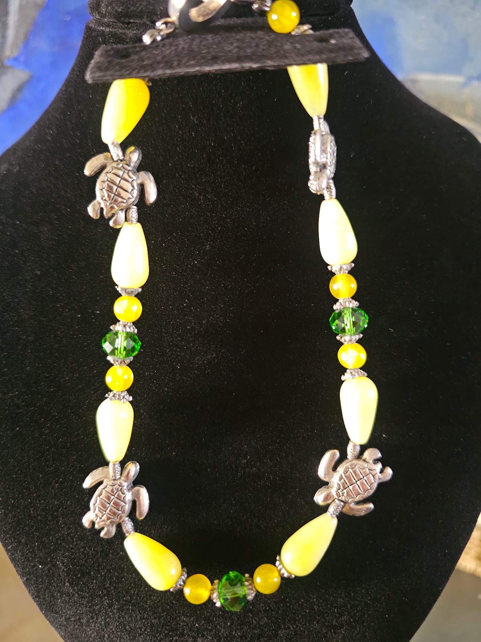 Banana jade beaded anklet (one-of-a-kind)