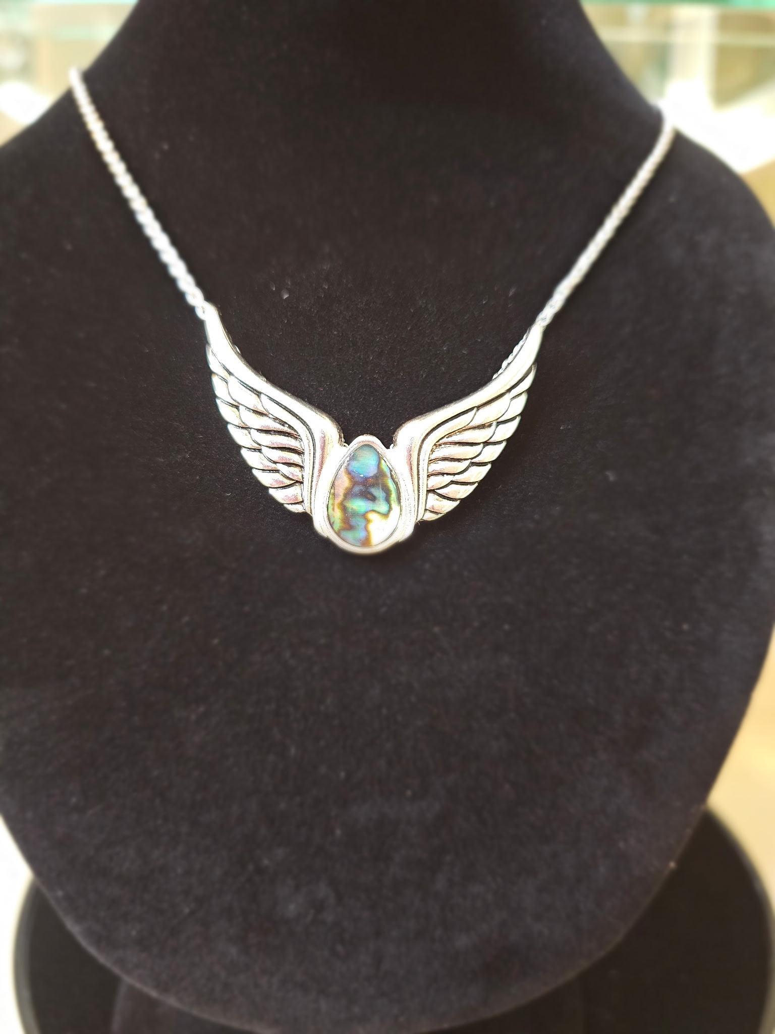 Winged Abalone Pendant Necklace
