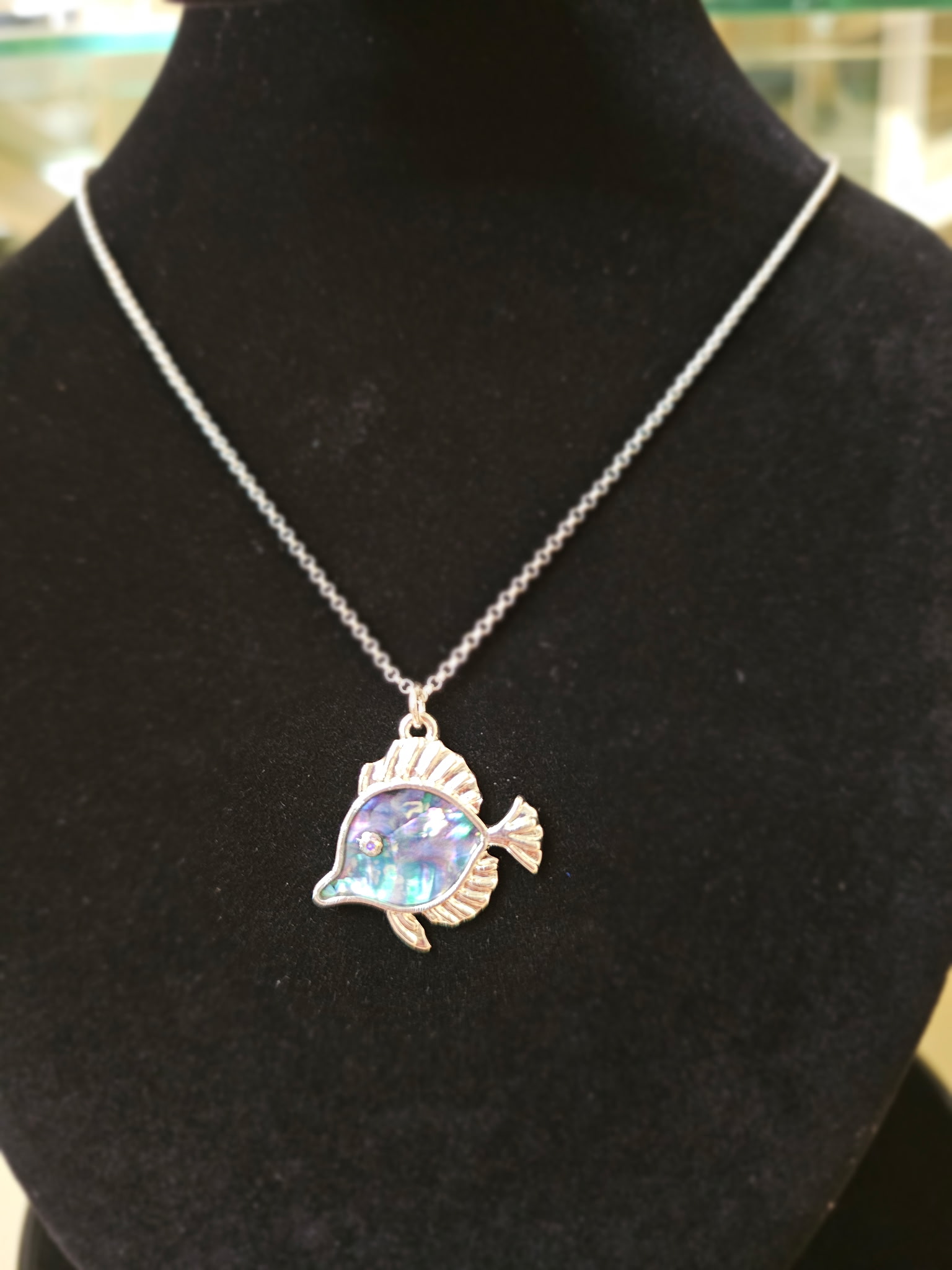 Abalone Fish Pendant Necklace