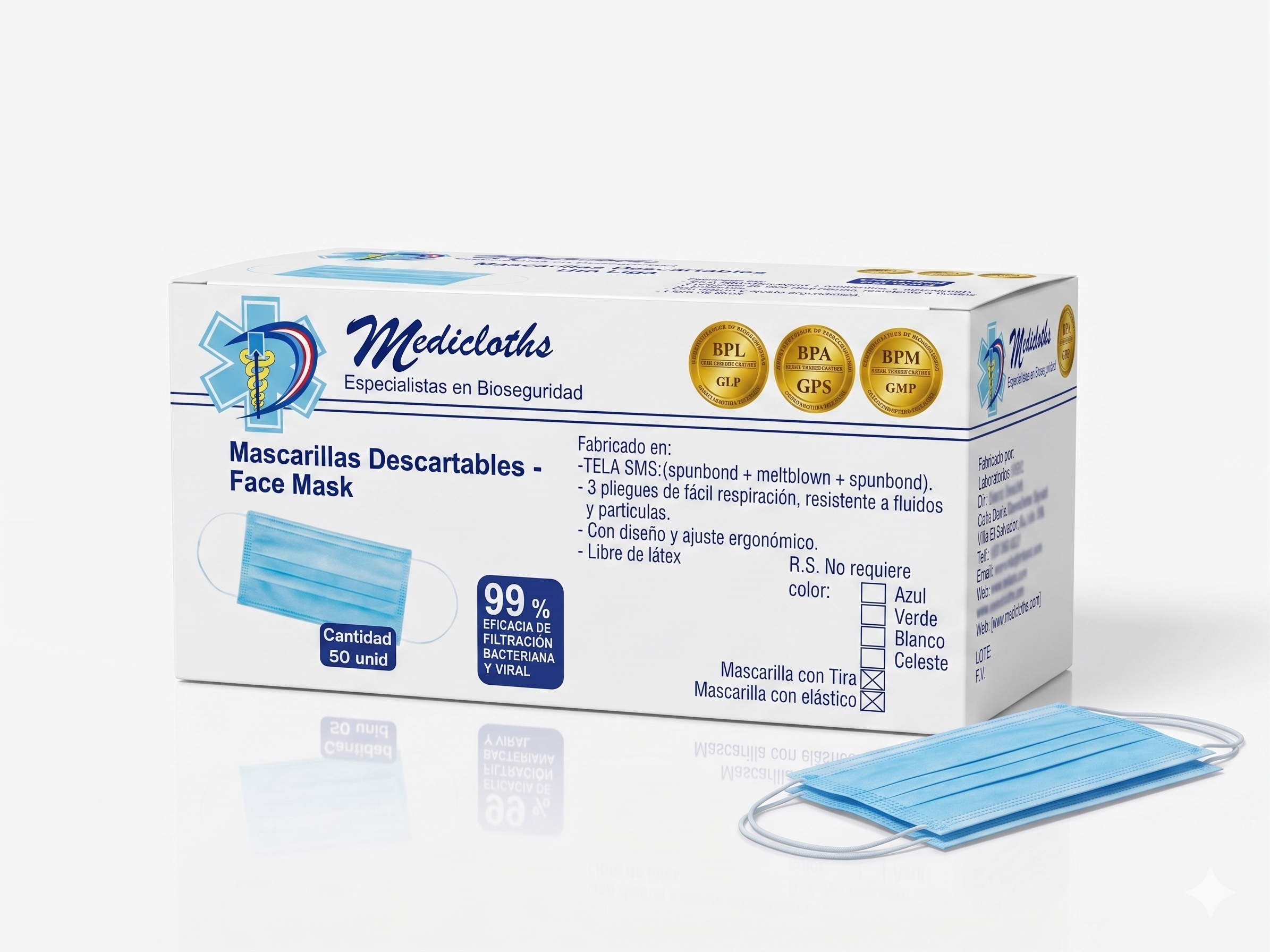 Mascarillas Descartables Medicloths® | Caja x 50 unidades