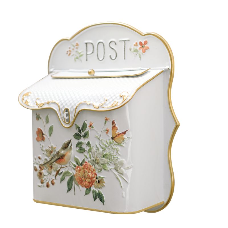 Caixa de Correio Pássaro Vintage Floral