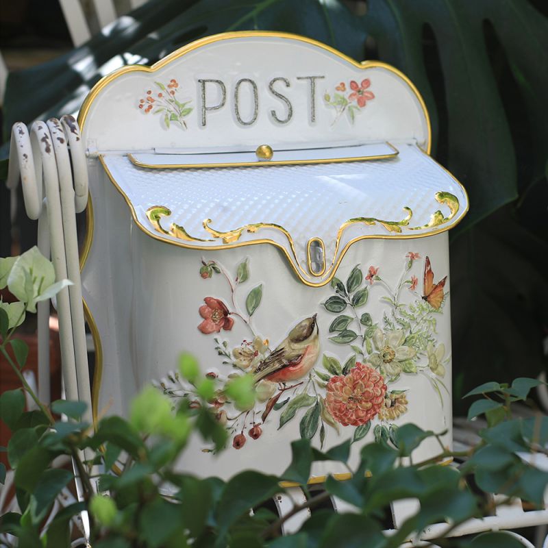 Caixa de Correio Pássaro Vintage Floral