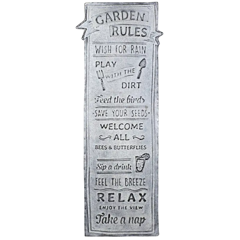 Placa de Regras do Jardim