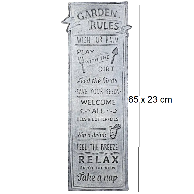 Placa de Regras do Jardim