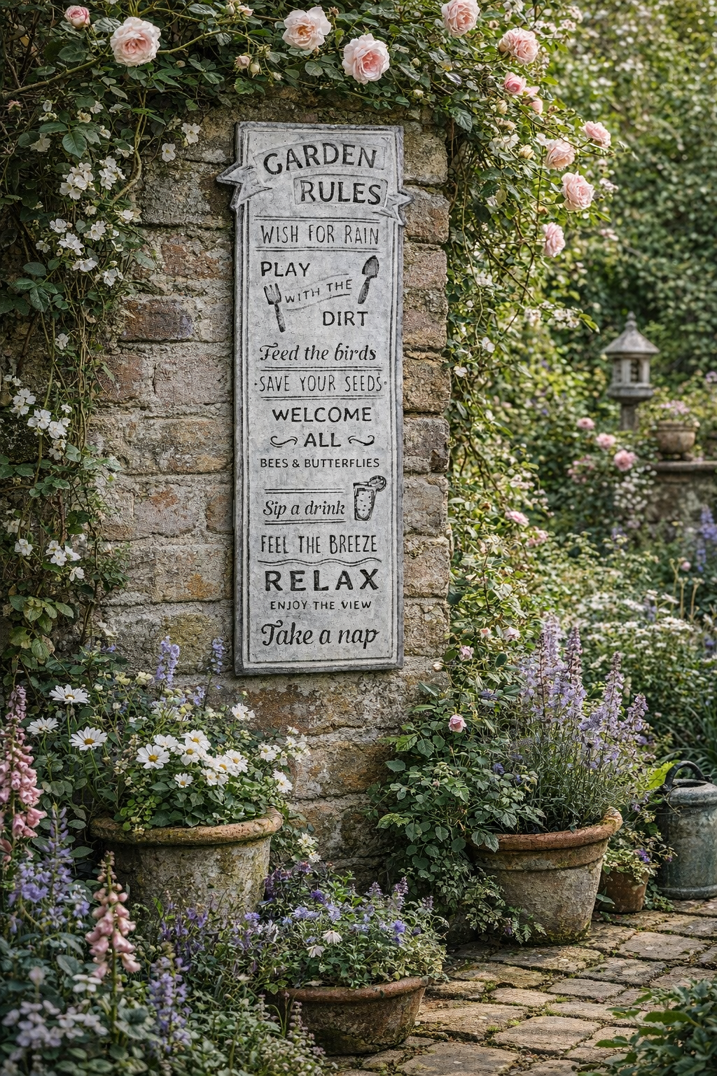 Placa de Regras do Jardim