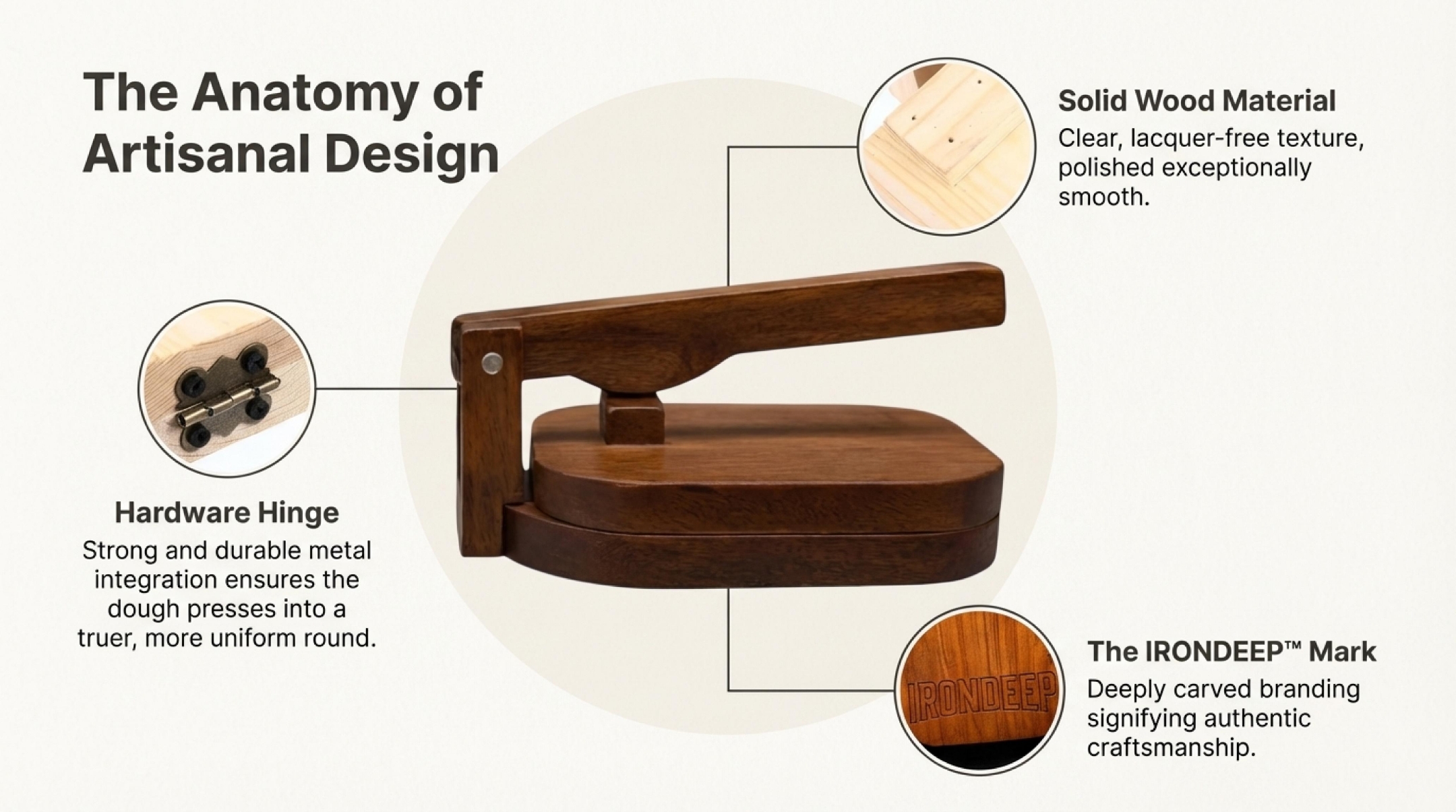 Wooden Dough Press | roti maker