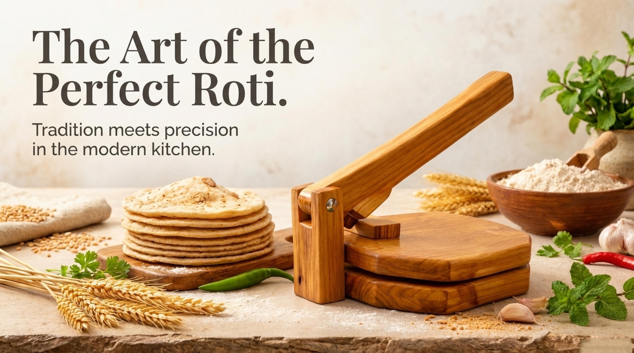 Wooden Roti Press
