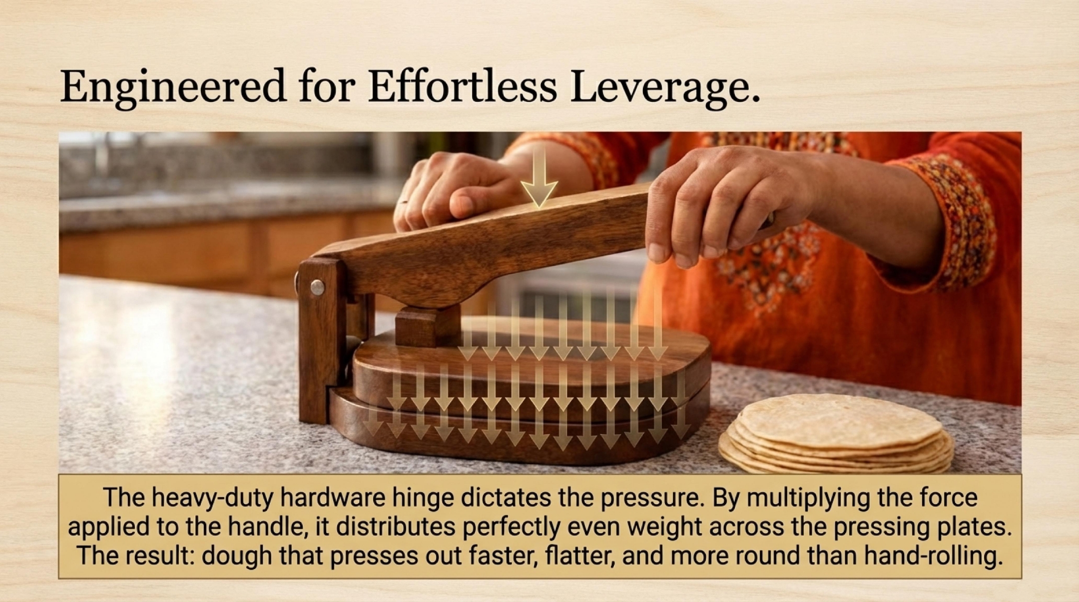 Wooden Tortilla Press