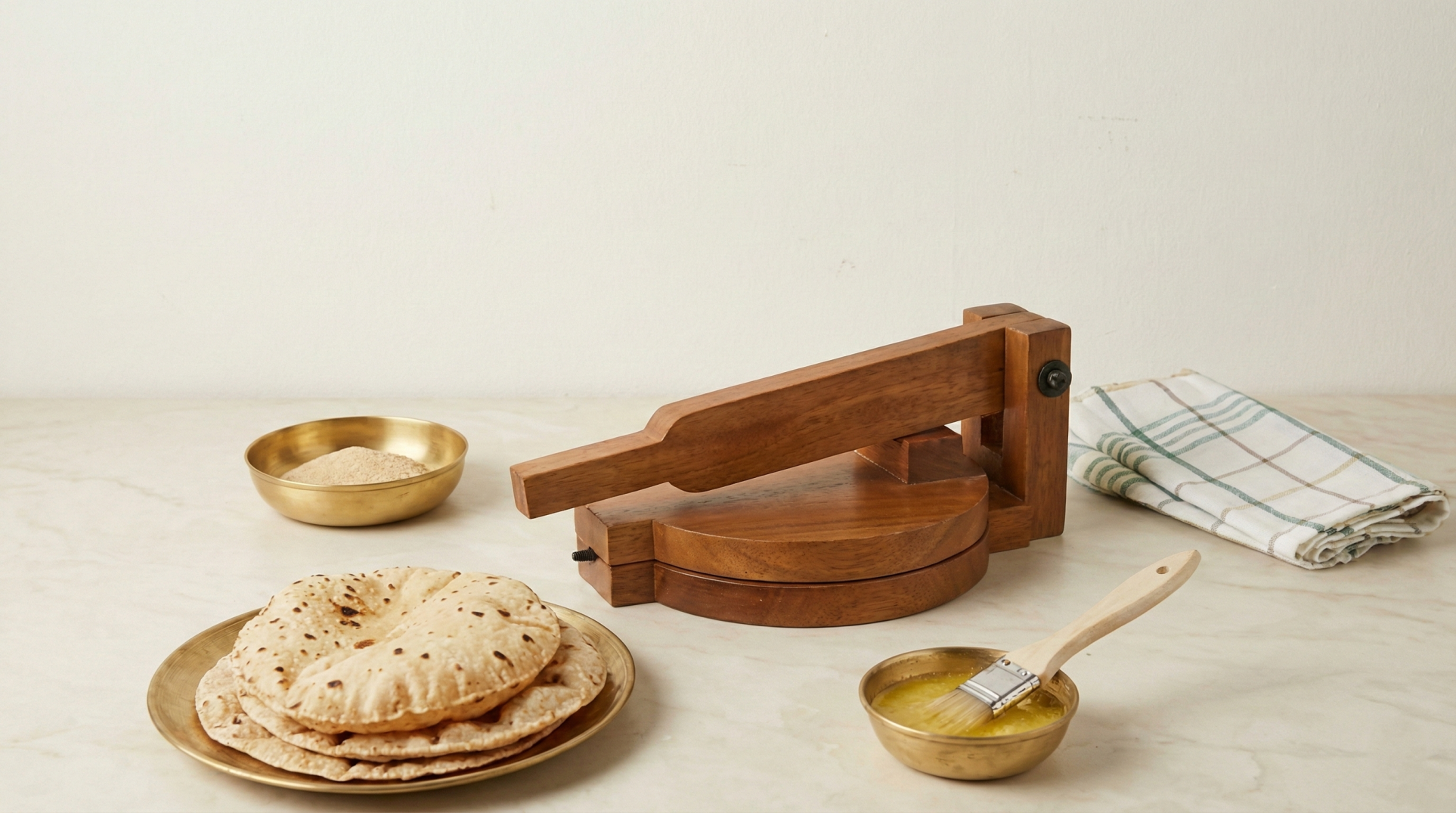 Wooden Roti Press