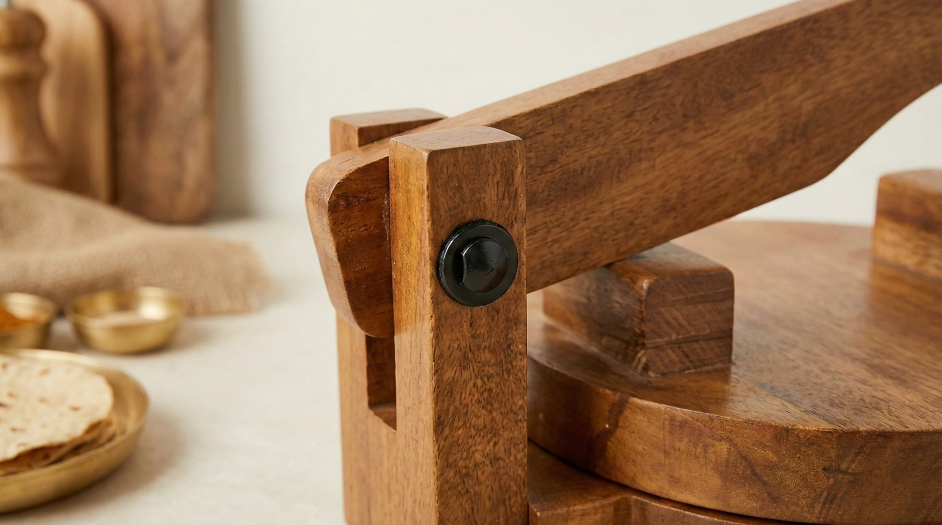 Wooden Roti Press