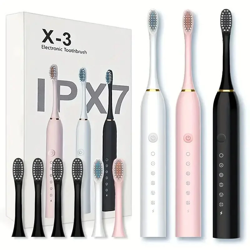 X3 Sonic Electric Toothbrush Rechargeable | USB Fast Charging Toothbrush with 5 Modes Deep Cleaning Whitening & Gum Care