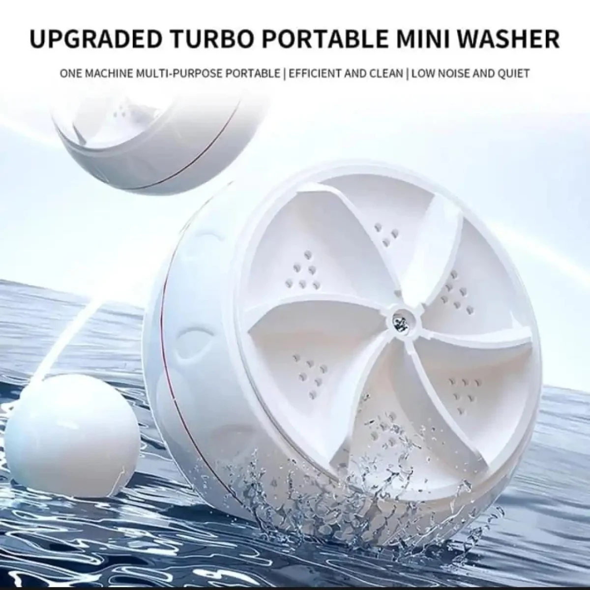 Portable USB Mini Turbo Washer | Ultrasonic Travel Washing Machine for Socks, Underwear & Dishes