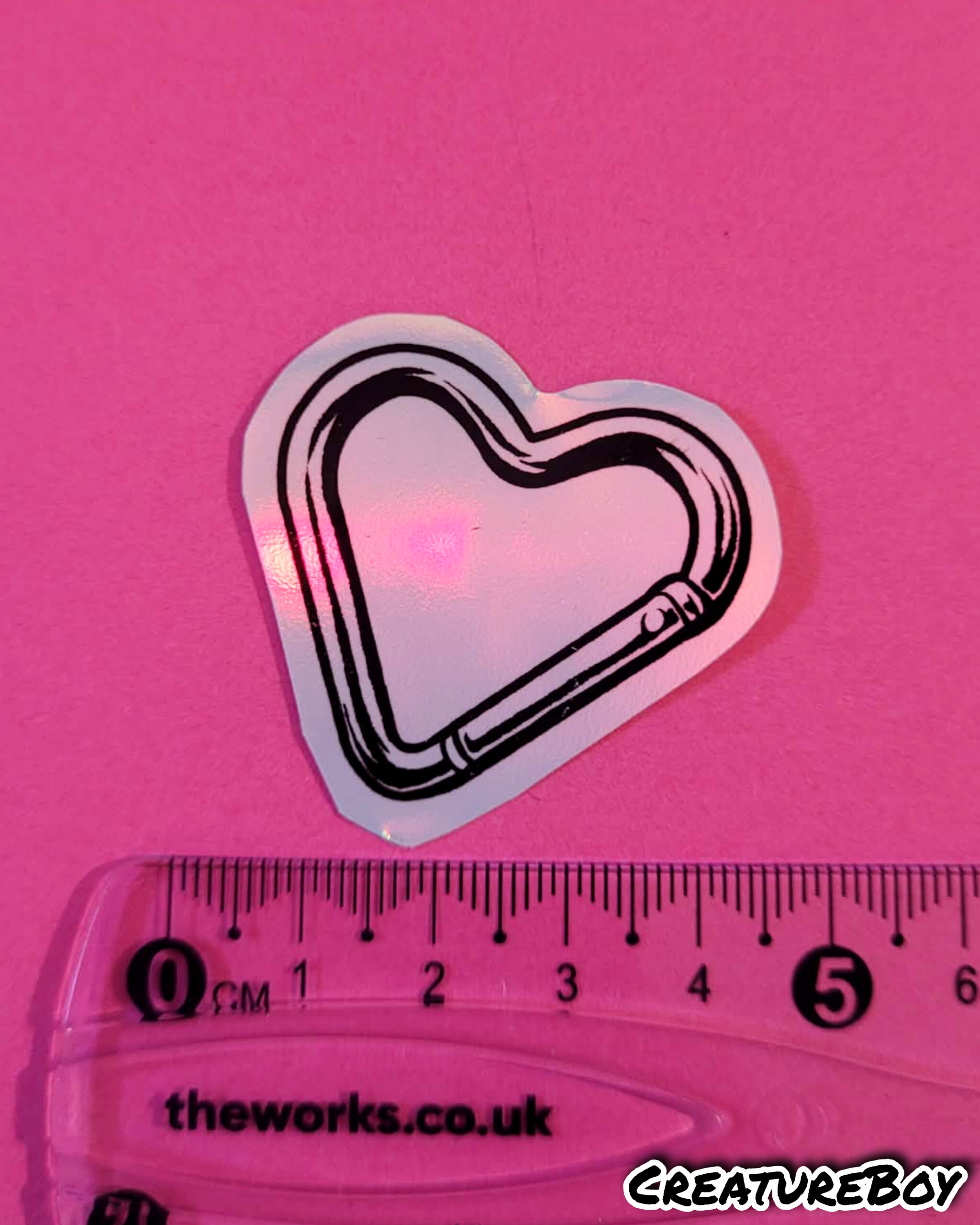 Heart Carabiner - Holographic Sticker