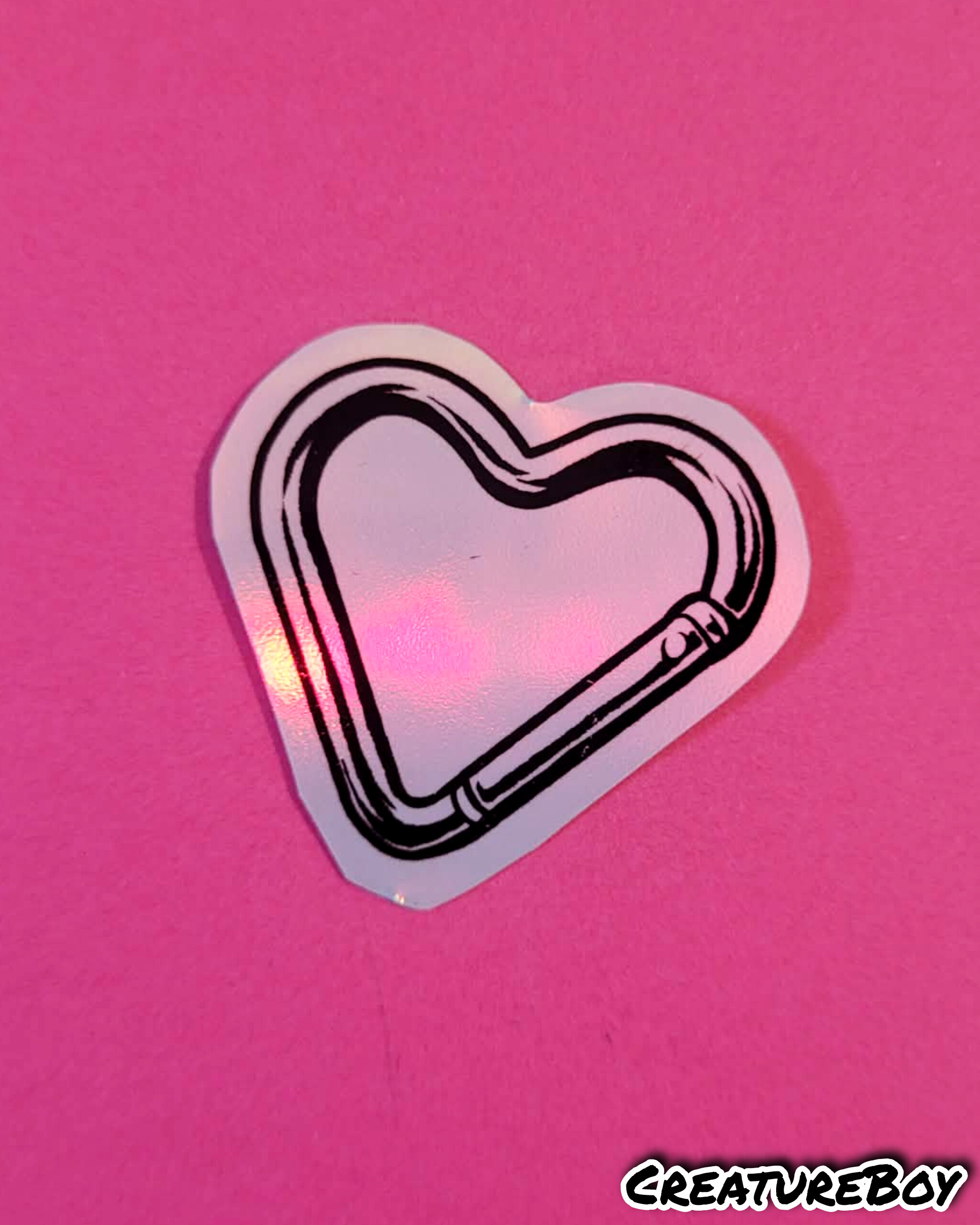 Heart Carabiner - Holographic Sticker